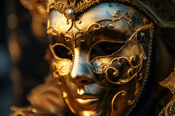 Masks of different types and colors at the Venice carnival