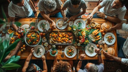 Family Bonding Over Mango Salad on National Mango Day Diverse Generations Share Traditions at Home