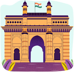 Obraz premium Minimalistic vector illustration of Gateway of India 