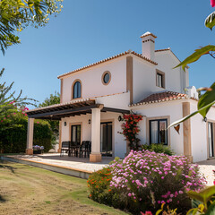 Fototapeta premium Flower garden design ideas for the front of the house