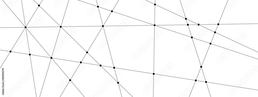 Poster Abstract network connect lines and dots background template. Technology data transfer server global system graphic vector.