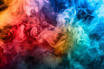 Obraz premium Vibrant Colorful Smoke Explosion Abstract Background with Rainbow Hues and Bright Colors for Creative Design and Art Projects