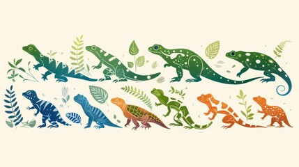 Fototapeta premium Evolution: Scientific theory explaining how living organisms evolve and diversify from earlier forms through genetic variation and natural selection. 