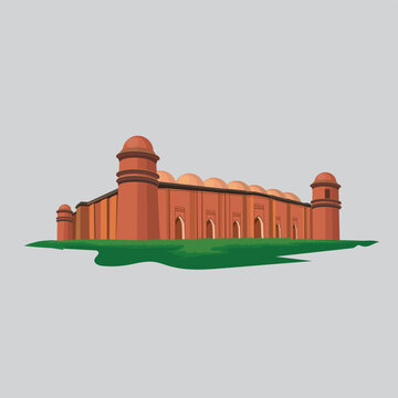 A Vector  illustration of A Vector illustration_of Shat gombuj mosque