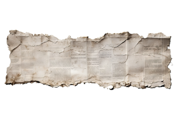 Torn newspaper pieces PNG with transparent background for scrapbooking, collage art, and graphic design projects