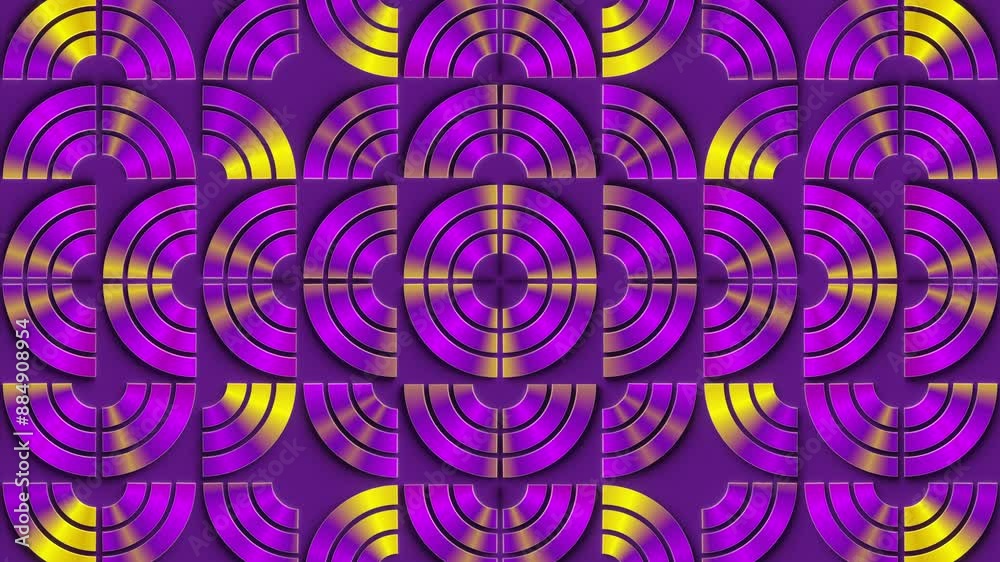 Leinwandbilder 3d rendering loop animation of a repeating geometric pattern 4K