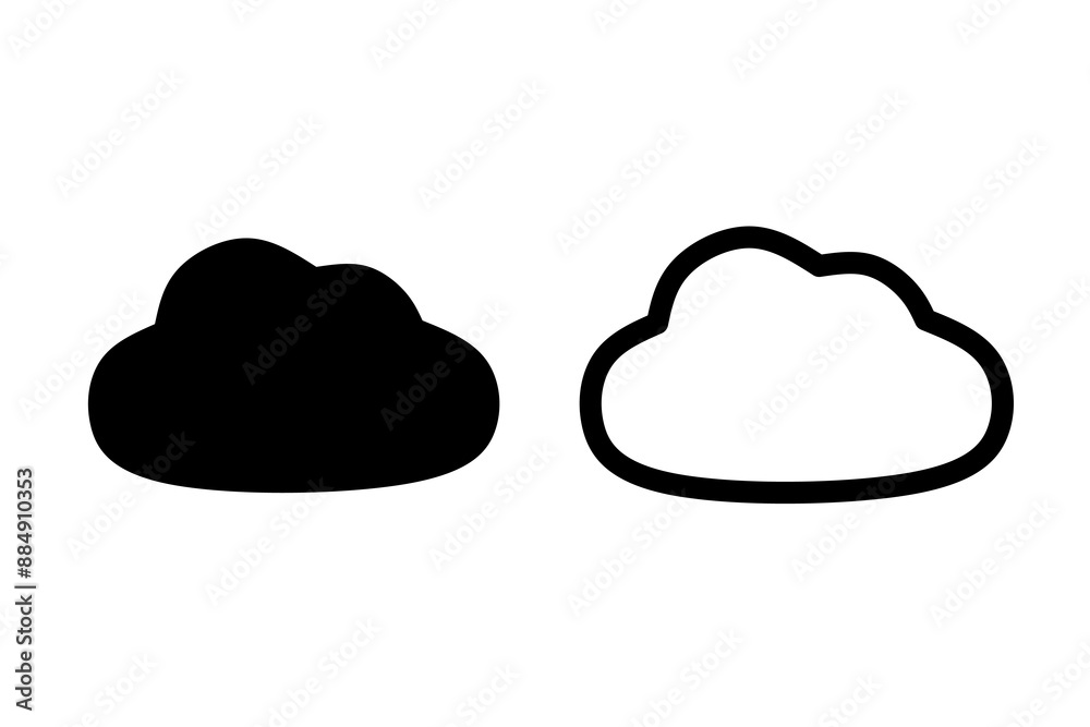 Wall mural cloud icon vector with simple design