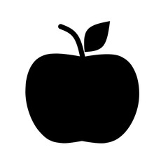 apple icon vector on white background.apple silhouette