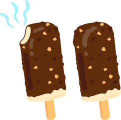 チョコレートをかけたアイスクリームバー