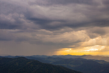  Beautiful landscape - mountain and clouds in Altai