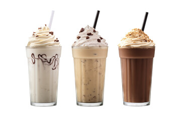 Delicious milkshakes PNG with transparent background for easy integration in food and beverage designs