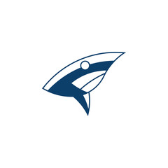 Fototapeta premium Abstract Logo Combining Shark and Yacht Elements