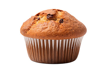 Delicious chocolate chip muffin PNG with transparent background for bakery and dessert design projects