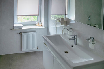 Travel Concepts. View of Cleaned Modern Bathroom Interior.