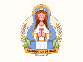 A serene and colorful illustration depicting the Assumption of Mary, a sacred event in Christian tradition on August 15th.
Perfect for greeting cards, posters, banners, social media, etc.