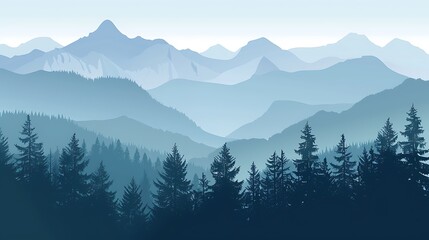 Obraz premium Blue Mountain Landscape