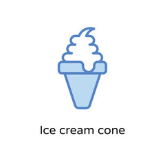 Ice cream cone vector icon.