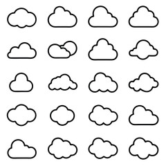 Obraz premium Variety of simple cloud sketches