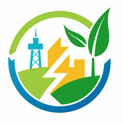 Sustainable Energy Company Logo vector art illustration