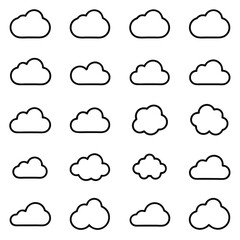 Fototapeta premium Variety of simple cloud sketches