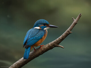 Obraz premium The blue kingfisher Alcedo atthis, AI generated
