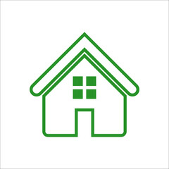 Green House Logo Template. House Logo Vector Element