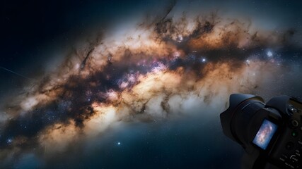 Fototapeta premium The vibrant Milky Way galaxy with a high-resolution 4K camera in a photorealistic manner