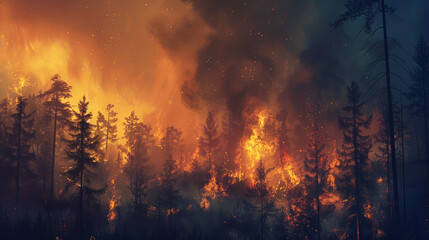 Fototapeta premium fire in the forest