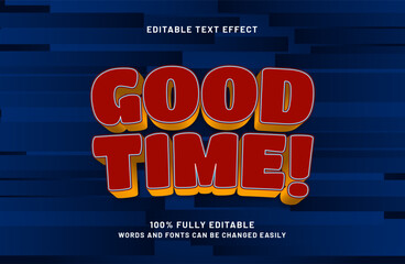 good time editable text effect in modern and simple text style