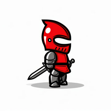 recommend clip art: Detailed illustration of a cute human fighter in a red costume for a fantasy roleplaying game, featuring a side view with black outlines on a white background.