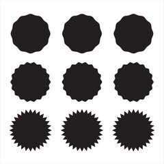 Set of different starburst icon vector . black starburst icon vector set . abstracts starburst .