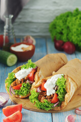 A traditional dish of Greece - gyros	