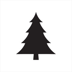 Christmas tree silhouette illustration art on white background 