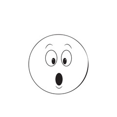 Surprised Expression outline emoji line art vector on white background 