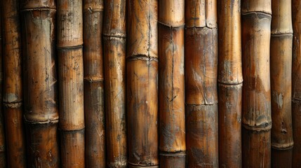 Obraz premium Close-up of bamboo poles can be used to represent bamboo material