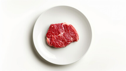 Meat on a white plate isolated on a white background