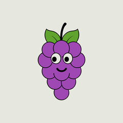  Grape cartoon vector art illustration