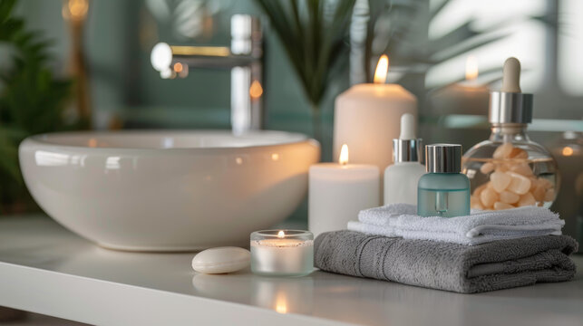 Essential spa supplies include:

- Dropper bottles with frosted glass
- Candles for a relaxing ambiance
- Soft towels for comfort and pampering