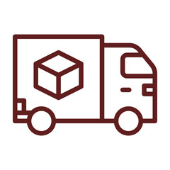 Logistics Vector Line Maroon Icon Design