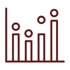 Market Trends Vector Line Maroon Icon Design