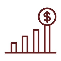 Profit Vector Line Maroon Icon Design