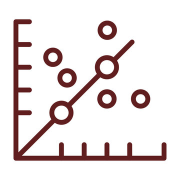 Scatter Graph Vector Line Maroon Icon Design
