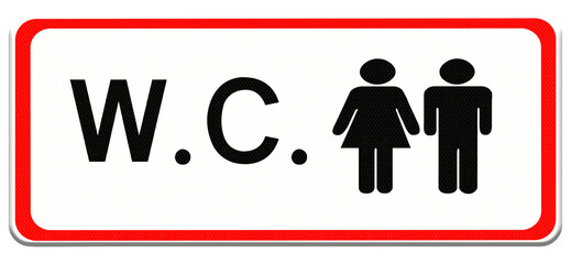 General stock. .Road sign digital composite. .W.C. ..lavatory, toilets, dunny, lav, ...