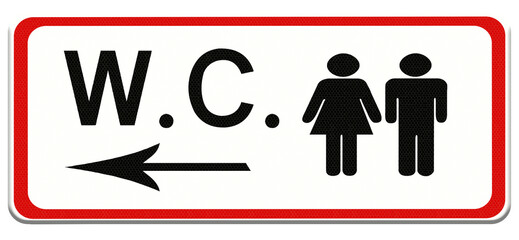 General stock. .Road sign digital composite. .W.C. ..lavatory, toilets, dunny, lav, ...