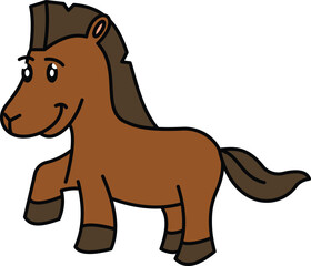 Cute Horse Animal Illustration