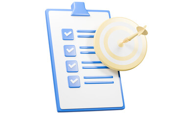 3d Target goal with arrow and document approve icon isolated on purple background. Teamwork goal achievement and success.Targeting the business concept. Minimal cartoon targeting with arrow. 3d render