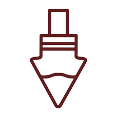Plumb bob Vector Line Maroon Icon Design