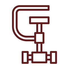 Clamp Vector Line Maroon Icon Design