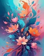 Abstract Floral Motifs backgrounds 
