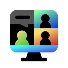Editable online video meeting, conference vector icon. Remote work, job, profession, freelance. Part of a big icon set family. Perfect for web and app interfaces, presentations, infographics, etc